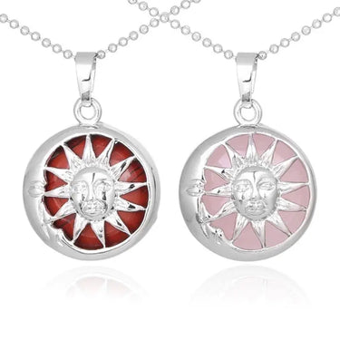 Sun And Moon Healing Stone Openwork Necklace-Your Soul Place